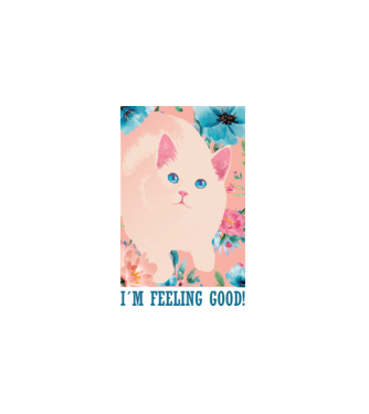 Vintage cat minta fehér pólón