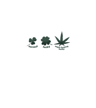 Super F*cking Lucky Cannabis minta szürke pólón