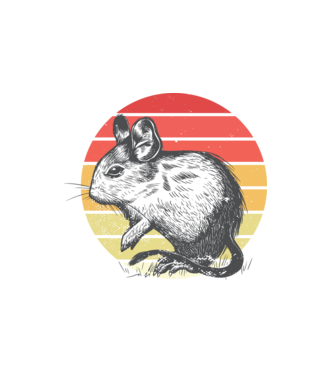 Retro Degu minta fehér pólón