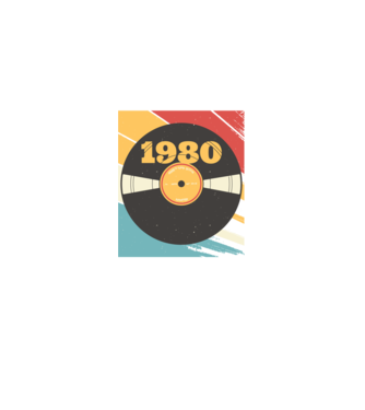 Born in 1980 Limited Edition Vynil Bakelit Retro minta fekete pólón