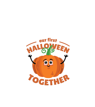 Első közös Halloween-ünk minta fekete pólón