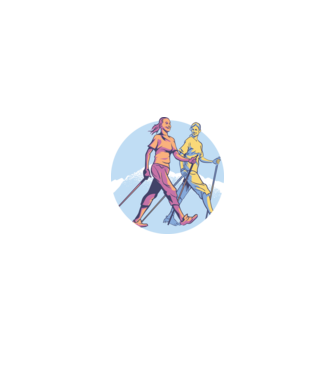 Nordic Walking minta fehér/piros pólón