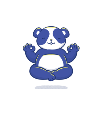 Medtáló panda minta fehér pólón