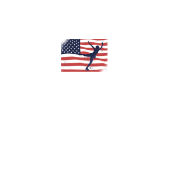 Amerikai korcsolyás minta fehér pólón