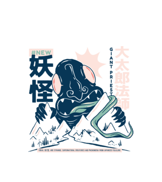 Daidarabotchi Yokai minta fehér pólón
