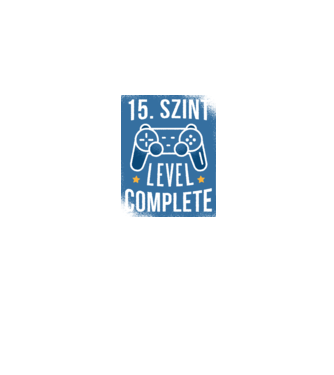 15. szint level completed minta farmerkék pólón