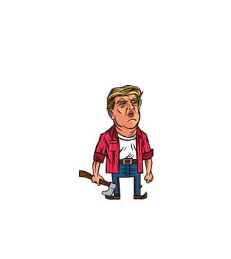 Trump Favágó minta fehér pólón
