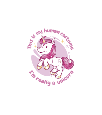 Unicorn minta fehér pólón