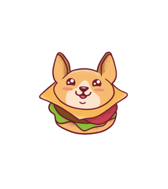 Corgi Burger minta fehér pólón
