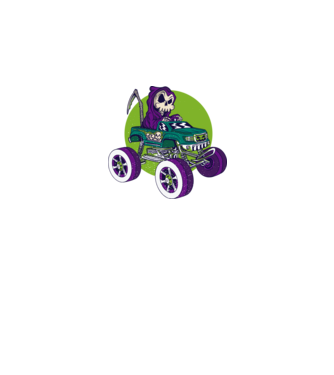 Skull Monster truck minta fekete pólón