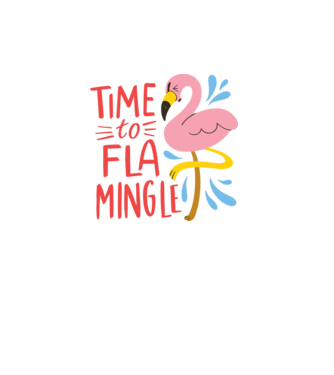 Time to Flamingle Flamingó minta fehér pólón
