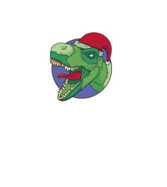 T-rex Santa minta fehér pólón