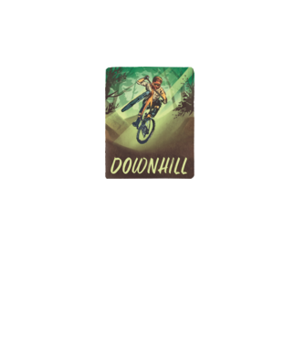 Downhill biciklizés minta türkiz pólón