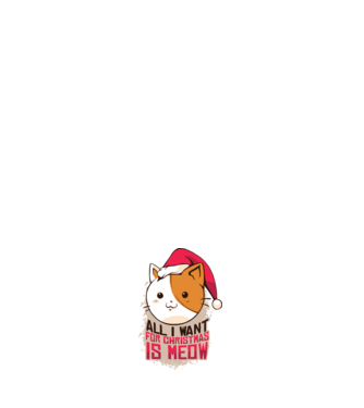 All I want for christmas is MEOW Cicás póló minta sötétkék pólón