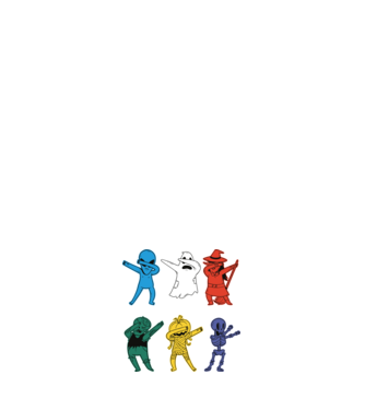 Halloween DAB minta sötétkék pólón