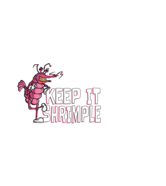 Keep It Shrimple minta fehér pólón