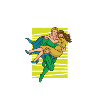 SuperHero minta fehér pólón