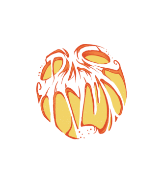 Pumpkin creepy minta fehér pólón