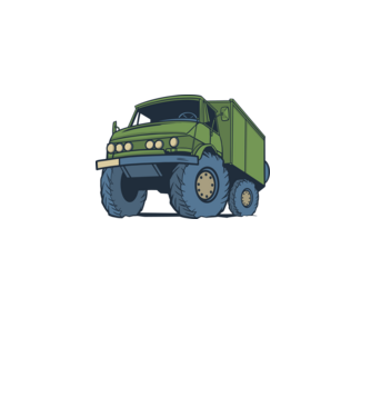 Unimog minta fehér pólón