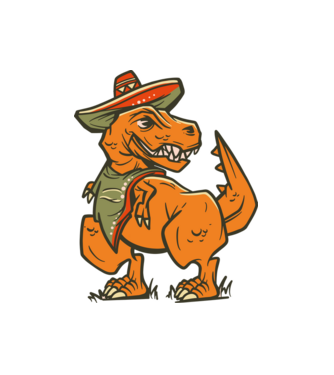 Mexikói trex minta fehér pólón