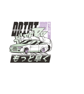 Japán drift autó minta világoskék pólón