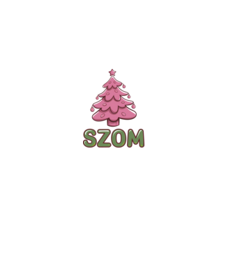 Karácsonyi Fa-szom pink minta fehér pólón