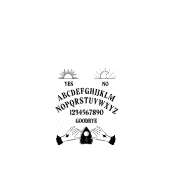 Ouija minta minta fehér pólón