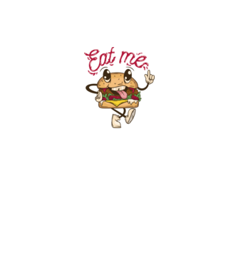 Eat me hamburger minta fehér pólón