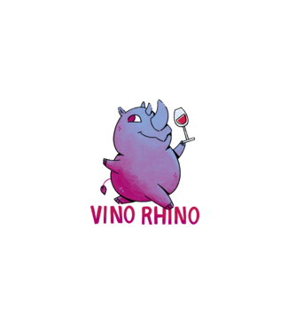 Vino Rhino minta fehér pólón