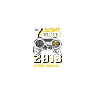 GAMER szint teljesítve 7. 2018 minta fekete pólón