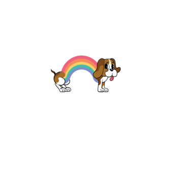 Beagle Szivárvány minta szürke pólón