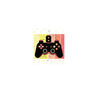 Level 8 Complete Szülinapra póló minta farmerkék pólón