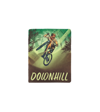 Downhill biciklizés minta fehér pólón