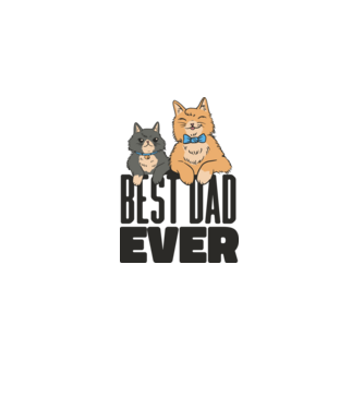 Best Cat Dad Ever - Legjobb Cicás Apa minta fehér pólón