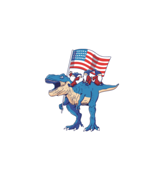 Amerikai dínó manókkal minta fekete pólón