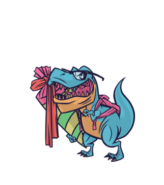 T-rex Iskolás minta almazöld pólón