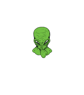 Alien Psszt minta fekete pólón