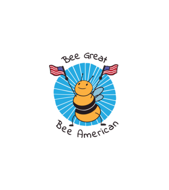 Bee american minta fehér pólón