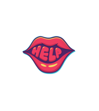 HELP minta fehér pólón