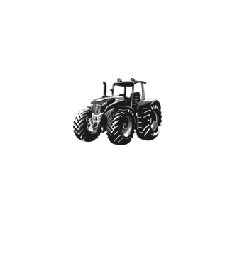 Traktor minta fehér pólón