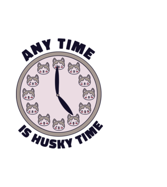 Husky Time minta fehér pólón