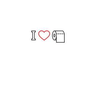 I love wc papír minta fehér pólón