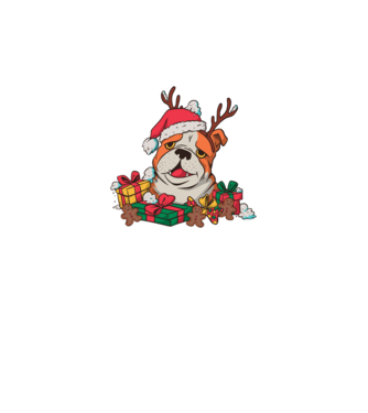 Bulldog Karácsony minta szürke pólón