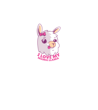 I Love My Mama Llama cuki lámás póló nagymamának minta fekete pólón