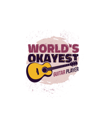 Gitáros minta fehér pólón