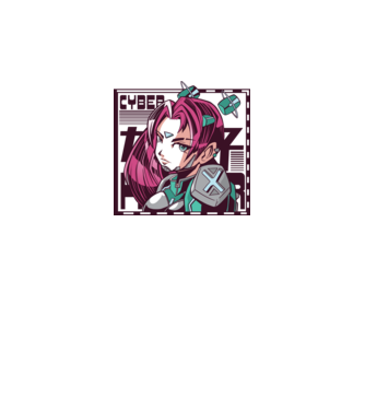 Sci-fi Anime Lány minta fehér pólón