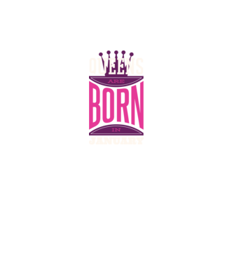 Queens are born in January minta fekete pólón