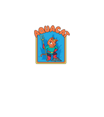 Aquacat minta királykék pólón