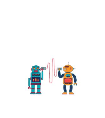 Walkie Talkie Robot minta fehér pólón