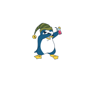 Pingvin DAB minta fekete pólón